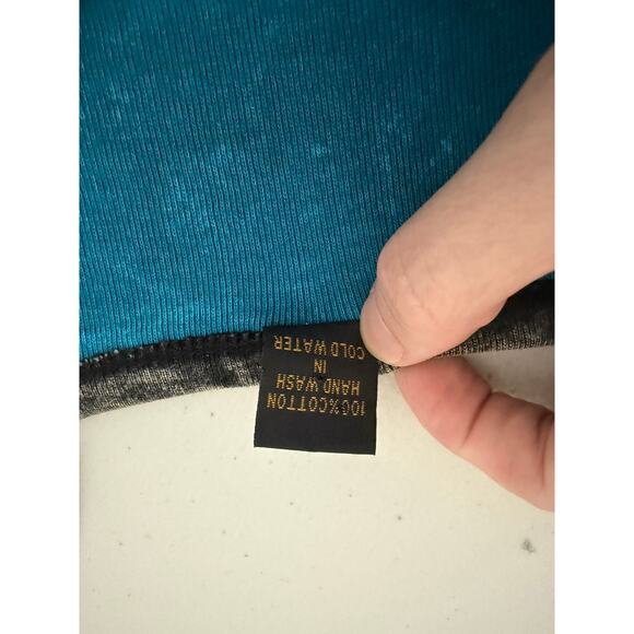 Women's Patchwork Hand-dyed Embroidered 100% Cotton Botanical Tank Top Shirt Med - Picture 6 of 6